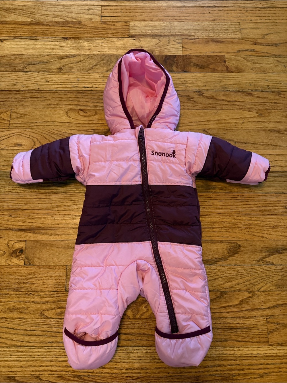 Nook Pink Puffy Jacket with Plum Accent